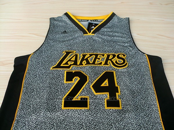 Maglia Moda Statico Los Angeles Lakers Kobe Bryant #24 Grigio